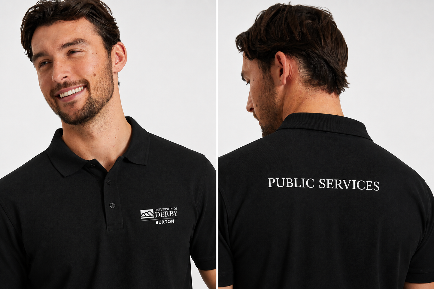 Black University of Derby Buxton Polo Shirt