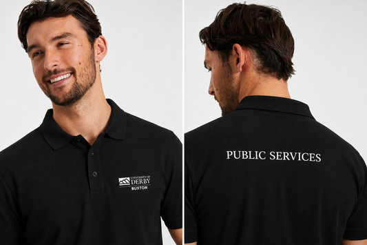 Black University of Derby Buxton Polo Shirt