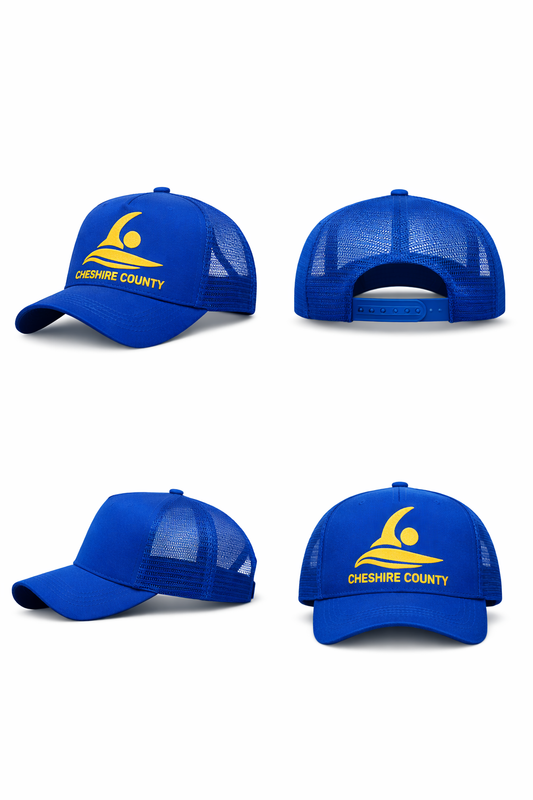 Royal Blue Ultimate 5-Panel Cap – Cheshire County Swimming Logo